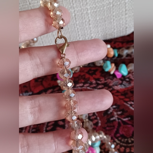 Muticolored Glass Single-Strand Necklace 💖💫 - Picture 6 of 7